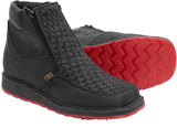 Men's Cowboy Boots Red  SOLE  Double Zipper Square Toe Half work Botines Vaqueros suela COLOR ROJA