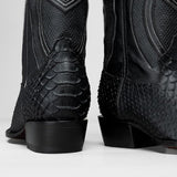 Botas Vaqueras Leather phytonn PRINT Men's Western Boot:Cowboy J Toe, Rodeo Boots Bi-tone 1.5" Heel With Rubber Cap, Leather Sole