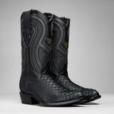Botas Vaqueras Leather phytonn PRINT Men's Western Boot:Cowboy J Toe, Rodeo Boots Bi-tone 1.5" Heel With Rubber Cap, Leather Sole