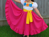 Folklorick Dance Skirt, Women and Girls, Falda folklorica Medio Vuelo, Tipica Falda Mexicana