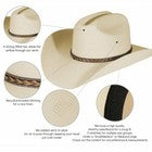 Western Style  Straw and Faux Felt Cowboy and  Cowgirl Straw Hat, Sombrero y texana hombre y mujer