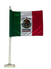 Load image into Gallery viewer, Car Flags ,Car Flag Mexico Flag Outdoor with Mexican Flag and Car Flag Pole, Car Logo Window Clip Can be Clipped to Most Windows Double Sided Fla
